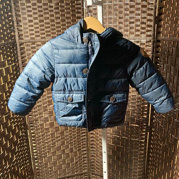 Abercrombie Kids Sz 3/4 Navy Puffer Coat Jacket Hood. Pre-Owned - Picture 1 of 11